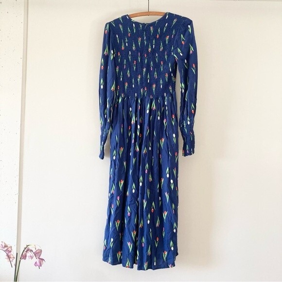 Urban Outfitters‎ Smocked Tulip Navy Dress Small - Picture 7 of 9